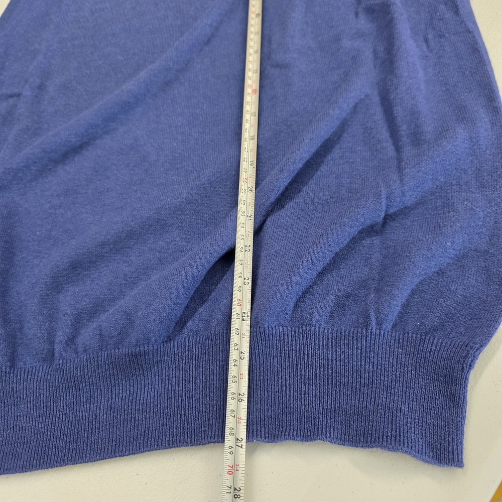 Peter Millar V-Neck  knitted cotton and cashmere blend Blue Sweater Vest - Picture 11 of 11